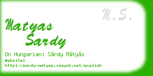 matyas sardy business card